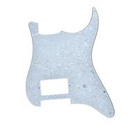 KAISH Golpeador de guitarra de 11 agujeros estilo ST/Strat One Humbucker para guitarra Delonge Stratocaster/Strat White Pearl