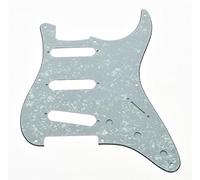 KAISH - Golpeador de guitarra de estilo vintage americano de 8 agujeros, SSS Strat ST para Strat/Stratocaster, placa antiarañazos, color perla blanca
