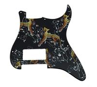 Kaish - Golpeador de plástico con 11 agujeros para guitarra ST Strat con impresión 3D, compatible con Fender estándar de Estados Unidos/México, Patrón de leopardo.
