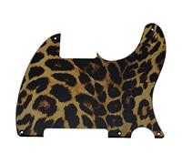 KAISH Golpeador de plástico impreso en 3D con 5 agujeros para guitarra en blanco para Fender Telecaster Esquire Leopard Stripe