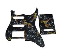 KAISH Golpeador de plástico para guitarra estilo Strat HSS impreso en 3D, placa trasera ST, cubierta de trémolo para Stratocaster/Strat, fabricado en México, patrón de leopardo