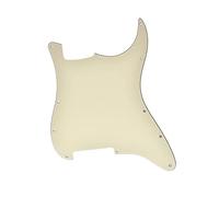 KAISH Golpeador en blanco de 11 agujeros, placa de arañazos en blanco ST, sin agujeros de pastilla para Stratocaster de Estados Unidos/México, color blanco envejecido, 3 capas