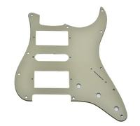 KAISH Golpeador estándar ST HSH de estilo moderno de 11 agujeros para American Strat Humbucker con esquinas cuadradas, color crema, 3 capas