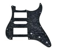 KAISH Golpeador estándar ST HSH de estilo moderno de 11 agujeros para American Strat Humbucker con esquina cuadrada negra perla