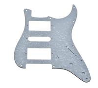 KAISH Golpeador estándar ST HSH de estilo moderno de 11 agujeros para American Strat Humbucker con esquina cuadrada blanca perla