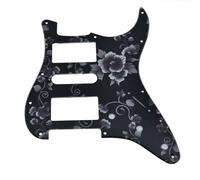 KAISH Golpeador estándar ST HSH de estilo moderno de 11 agujeros para American Strat Humbucker con patrón de flores de esquina cuadrada