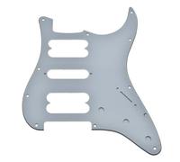 KAISH Golpeador estándar ST HSH de estilo moderno de 11 agujeros para American Strat Humbucker, sin agujeros para tornillos, color blanco, 3 capas