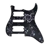 KAISH Golpeador estándar ST HSH de estilo moderno de 11 agujeros para American Strat Humbucker, sin agujeros de tornillo, patrón de flores