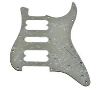 KAISH Golpeador estándar ST HSH de estilo moderno de 11 agujeros para American Strat Humbucker, sin agujeros de tornillo, perla envejecida