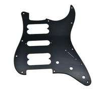 KAISH Golpeador estándar ST HSH de estilo moderno de 11 agujeros para American Strat Humbucker, sin agujeros para tornillos, negro mate