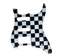 KAISH Golpeador estilo ST/Strat de 11 agujeros HSS para Estados Unidos/México Stratocaster/Strat Black/White Grid