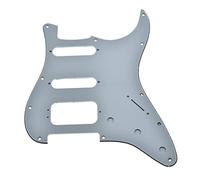 KAISH Golpeador moderno Strat HSS de 11 agujeros, 3 tornillos, esquinas redondas, montaje de recogida Humbucking para guardabarros americano Strat blanco de 3 capas