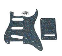 KAISH Golpeador SSS de 11 agujeros ST/Strat Style SSS con placa trasera ST, cubierta de trémolo Trem para Stratocaster de Estados Unidos/México/Strat Abalone Pearl