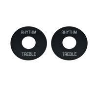 KAISH Juego de 2 anillos para guitarra Les Paul, color negro con letras plateadas, para guitarra