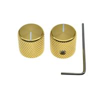 KAISH Juego de 2 perillas de aluminio de metal con parte superior plana para guitarra, control de volumen/tono, 1/4 pulgadas, perillas universales