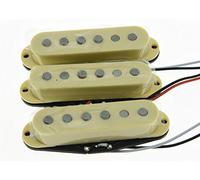 KAISH Juego de 3 pastillas para guitarra Alnico 5 N/M/B de bobina única ST Strat SSS