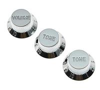 kaish Juego de 3 plástico cromado St Strat Style Guitarra Pomo Pomos de tono de volumen