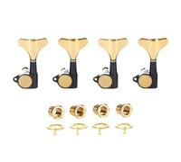 KAISH Lefty - Clavijas de afinación de bajo sellado 18:1 de 4 cuerdas para bajo zurdo, para bajo acústico/eléctrico Ibanez/Yamaha, negro con dorado