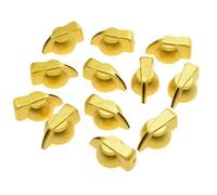 kaish Pack de 12 dorado con parte superior plana tirador de amplificador de guitarra efecto Pedal pollo Cabeza pomos