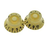 KAISH Pack de 2 pomos para guitarra de EE. UU./Imperial Spec LP con tapa de spline fina para guitarra, para Gibson Les Pauls o CTS Potes, color crema