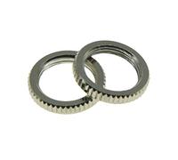 KAISH Paquete de 2 tuercas imperial de 15/32 pulgadas para interruptor de guitarra moleteada fina para Gibson Les Pauls con interruptores Switchcraft de níquel