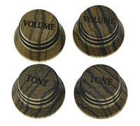 KAISH Perillas de madera de cebra estilo LP/Strat tono volumen superior sombrero perillas de madera perillas para macetas de eje métricas de 5,8 mm