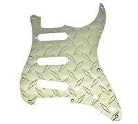 KAISH Placa de diamante de metal de primera calidad, 11 agujeros, ST Strat SSS Golpeador de aluminio anodizado para guardabarros estadounidense/mexicano Strat Gold