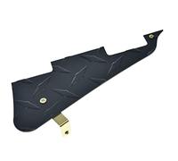 KAISH Placa de diamante negro de metal premium LP Golpeador de guitarra Placa de arañazos anodizado de aluminio con soporte de acero inoxidable dorado y tornillos para EE. UU. Les Paul