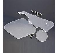 KAISH Placa trasera transparente LP para golpeador de guitarra, placa de interruptor con soporte de níquel de acero y tornillos de montaje de golpeador de acero para USA Les Paul