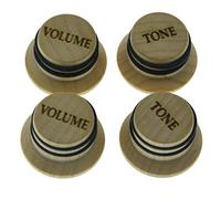 KAISH Pomos de madera de arce con estilo LP/Strat, perillas para sombrero, perillas para perillas de eje dividido métrico de 5,8 mm