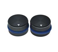 KAISH Pomos de potenciómetro de aluminio de 1/4 pulgadas de diámetro para guitarra, bajo, amplificador de potencia, preamplificador, equipos de audio, color azul con junta tórica de goma blanca