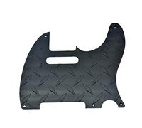 KAISH Premium Metal Diamond Plate Vintage 5 agujeros Tele Golpeador Aluminio TL Scratch Plate para American/Mexicano Fender Telecaster Negro