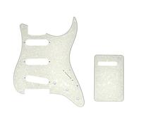 KAISH Strat SSS Golpeador y placa trasera ST Cubierta trémolo envejecido perla