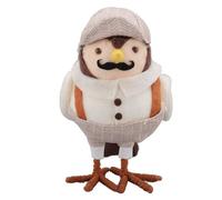 kaisudiAP Decoración de mesa de pájaro de pie, Detective barbudo, lindas decoraciones de mesa, figura decorativa de pájaro de pie