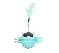 kaisudiAP Juguete Giratorio para Gatos, rotación de 360 Grados, Alivia el aburrimiento, Interesante Juguete Interactivo para Gatos con Plumas para Suministros para Gatos (Azul)