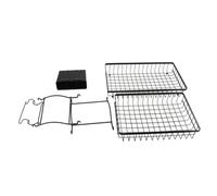 kaisudiAP Organizador de frutas de 2 niveles con cesta y ganchos, soporte de almacenamiento desmontable para cocina, suministros de baño y verduras