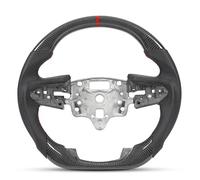 kaisudiAP para Silverado Sierra 1500 2500HD 3500HD 2019-2022, Funda para Volante de Fibra de Carbono de Cuero Perforado, Diseño de Fondo Plano, Comodidad de Agarre Mejorada,