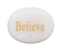 kaisudiAP Piedra inspiradora grabada, mármol pulido, piedra motivacional y cómoda para decoración, regalos (creer)