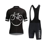KAISUN Traje Ciclismo Hombre Verano Conjunto Bicicleta Ropa Maillot Bici Manga Corta Maillot Ciclismo 9D Gel Pantalones Cortos de Ciclismo(Schwarz,Medium)