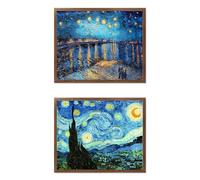 KAITAK Paquete de 2 kits de pintura de diamantes 5D para adultos, pintura artística de diamantes Van Gogh para decoración de pared del hogar, regalo de 30 x 40 cm, 1-2-40