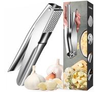 KAITION Prensa de Ajo en Acero Inoxidable, Prensador Profesional de Ajos - A Prueba de Fugas, Fácil de Limpiar, Resistente a la Oxidación, Lavavajillas Resistente!
