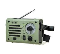 Kaito KA380 Radio de emergencia y altavoz Bluetooth portátil - AM/FM NOAA Radio meteorológica recargable con panel solar y manivela