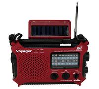 Kaito KA500IP-RED Voyager Solar/Dynamo AM/FM/SW NOAA - Radio meteorológica con alerta y cargador de teléfono móvil, color rojo