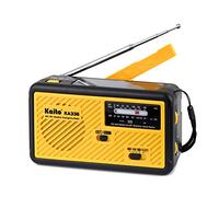 Kaito Voyager ECO - Radio de emergencia KA336 AM/FM NOAA alerta meteorológica de 5 vías con manivela solar, receptor de radio con linterna LED y cargador USB para teléfono móvil, amarillo
