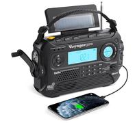 Kaito Voyager Pro KA600 - Dinamo Solar Digital de Cuerda, Dinamo de manivela, Onda Corta Am/FM/LW y Radio de protección contra la Intemperie NOAA con Linterna, Alarma de luz de Lectura, con Fuente de