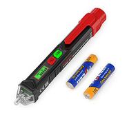 KAIWEETS Detector de Voltaje sin Contacto NCV, Buscapolos para Identificar Fase y Neutro, Doble Rango 12V-1000V / 48V-1000V, Localizador de Punto de Rotura, Linterna LED