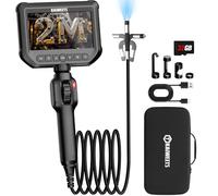 KAIWEETS Endoscopio Cámara de Inspección, IPS HD 1080P Cámara Endoscópica con Control de Rueda, Rotación Bidireccional 210°, 1,5M IP67 Impermeable para Inspección de Automóviles y Motores (2M)