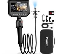 KAIWEETS Endoscopio Cámara de Inspección, IPS HD 1080P Cámara Endoscópica con Control de Rueda, Rotación Bidireccional 210°, 1,5M IP67 Impermeable para Inspección de Automóviles y Motores