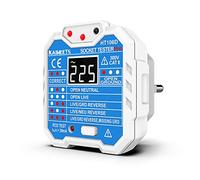 KAIWEETS HT106D Comprobador de Enchufe de 48 a 250V Probador de RCD Enchufe con LCD Pantalla que Medir Voltaje, Examinar Circuito y Probar Estado del Diferencial, CAT II 300V
