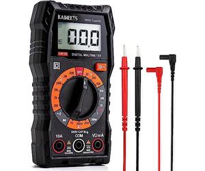 KAIWEETS KM100 Multímetro Digital, Polimetro para Medir Continuidad, Tensión en CA y CC, Amperios en CC, Resistencia, Diodo, Voltímetro con Doble Fusibles y Cables de Prueba